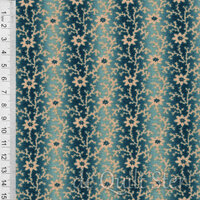 COUPON Kate's Garden Gate | Fading Floral Vine Teal [31643-17] 104x110cm