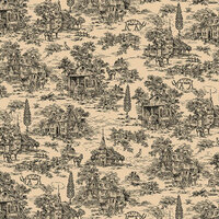 SALE Kim Diehl | Dubbelbreed 274cm Farmhouse Toile Black/Tan [9685]