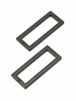 ByAnnie | Recktangle Ring Flat Black Metal 1,5" / set van 2 [HAR15RRBMTWO]