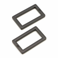 ByAnnie | Recktangle Ring Flat Black Metal 1" / set van 2 [HAR1RRBMTWO]