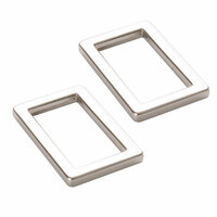 ByAnnie | Recktangle Ring Flat Nickel 1" / set van 2 [HAR1RRNTWO]