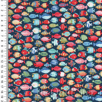 Deep Blue Sea | Fish Shoal Dark Blue [139B8]