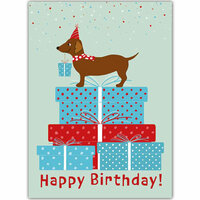 M-Illu | Ansichtkaart A6 | Happy Birthday Teckel