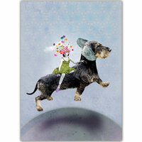 La Tack | Ansichtkaart A6 | Dackelflug (Teckel vlucht)