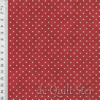 COUPON Essential Dots | Country Red met stippen ivoor [8654-101] 33x110cm