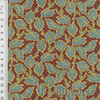 COUPON Baltimore House | Gebladerte blauw/rood [8306-0113] 156x110cm