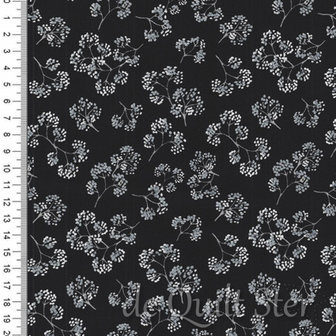 COUPON Midnight Pearl | zwart/wit/zilver [7884P-12] 67x110cm