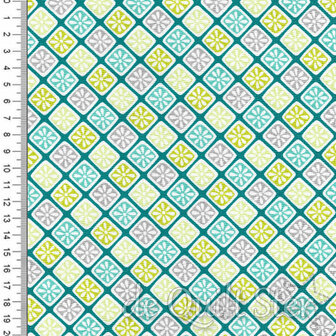 COUPON Choose To Shine | Lattice Flower Teal [6824-85] 100x110cm