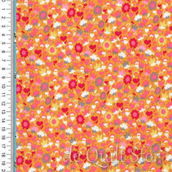 COUPON Solstice | Bloemen oranje/multi [51936-10] 76x110cm