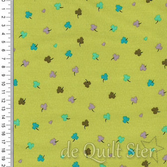 COUPON Solstice | Klavertjes groen/teal [51935-5] 98x110cm