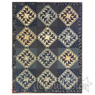 Quilt Ster Patroon Quilt &#039;Blauw, ik hou van jou&#039;