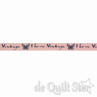 Band I Love Vintage Roze 10mm