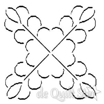 Quilt Sjabloon Blok 6,5inch [586] Feather Design