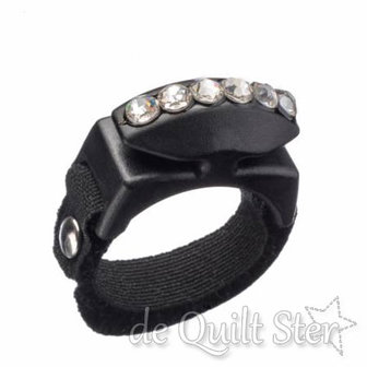SALE Thread Cutterz Ring Zwart 1 rij Swarovski Kristallen