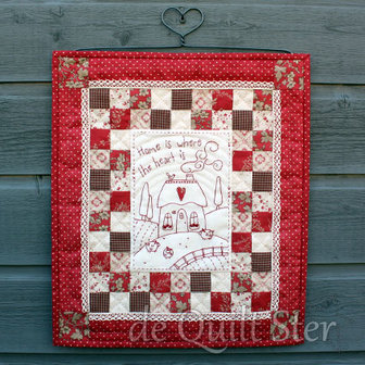 Quilt Ster Pakket Quiltje Home is where the Heart is