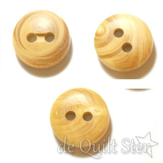 Houten knoop 12mm / 2-gaats