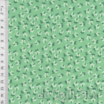COUPON 1930&#039;s Fabrics | Blanket Flower green [333M] 87x110cm
