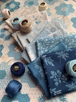 COUPON Bluebird | Linen & Lace Glacier [9772LB] 115x110cm