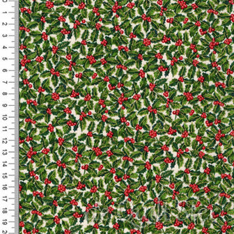 COUPON Classic Christmas Foliage| Holly [2374] 40x110cm