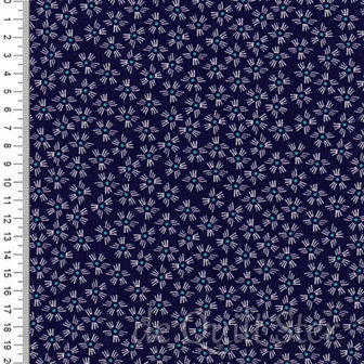 COUPON Henna | Dash Flower Dark Blue [2391L] 65x110cm