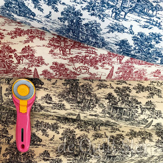 SALE Kim Diehl | Dubbelbreed 274cm Farmhouse Toile Red/Cream [9685]