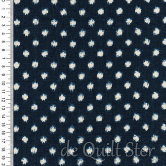 COUPON Yukata | Stippen Denim/Ivoor [48076-13] 112x110cm