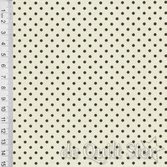 COUPON Petite Basics | Dots creme/donkerbruin [88190-2-23] 49x110cm