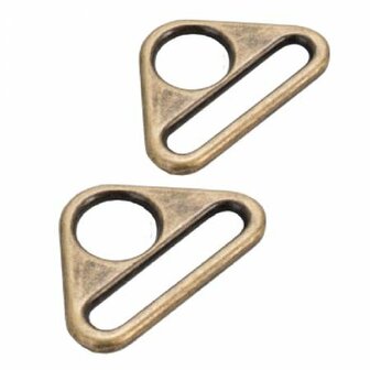 ByAnnie | Triangle Rings Antique Brass 1&quot; / set van 2 [HAR1TRABTWO]