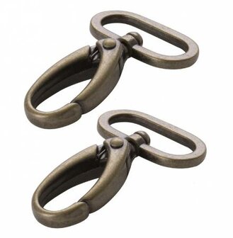 ByAnnie | Swivel Hooks Antique Brass 1&quot; / set van 2 [HAR1SWABTWO]