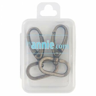 ByAnnie | Swivel Hooks Antique Brass 1&quot; / set van 2 [HAR1SWABTWO]