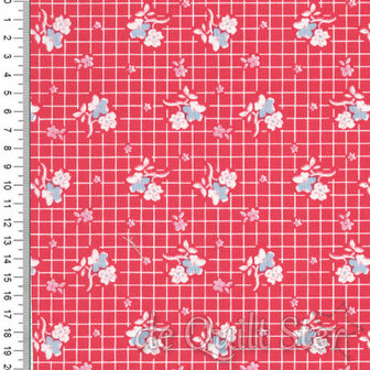 Dilly Dally | Floral Grid Red [10782-R]
