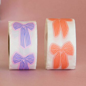 Kadostickers | Big Bow Light Fuchsia + Cornflower - 10stuks