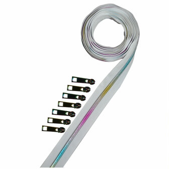 Metallic Zipper | 2,5yd - White