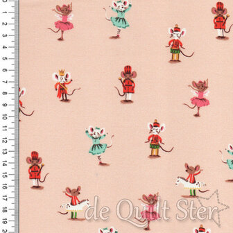 Heather Ross | Nutcracker Mice Peach [50166D-3]