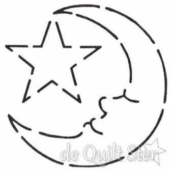 Quilt Sjabloon Blok 4,5inch [HW92] Moon &amp; Star