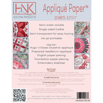 Hugs 'n Kisses | HNK Appliq&eacute; Paper - 20 vellen