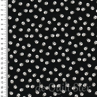 COUPON Holiday Essentials | Halloween Skulls zwart/wit [20733-12] 45x110cm