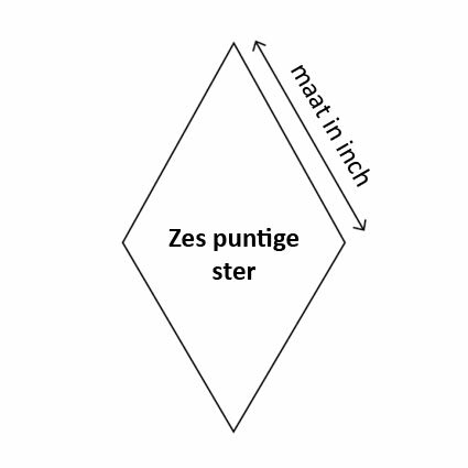 Zespuntige Ster 2inch - Papiertjes 