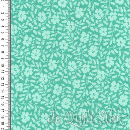 COUPON Flowers For Freya | Blender Aqua [23333-14] 110x110cm