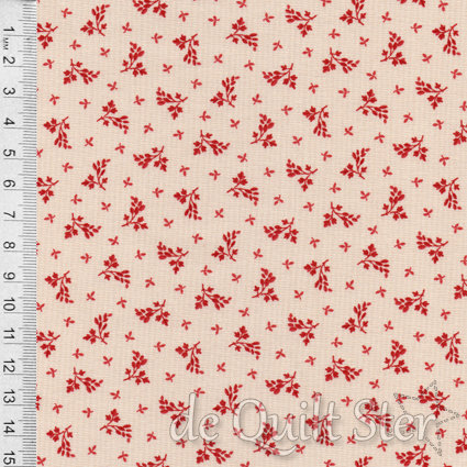Cranberries & Cream | Shirting Bloemen creme/rood [44266-14]