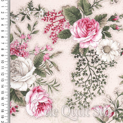 COUPON Pour Helene | Roses Large Pink/Cream [613] 145x110cm