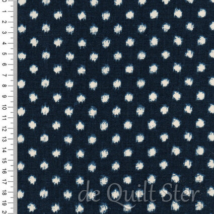 COUPON Yukata | Stippen Denim/Ivoor [48076-13] 112x110cm