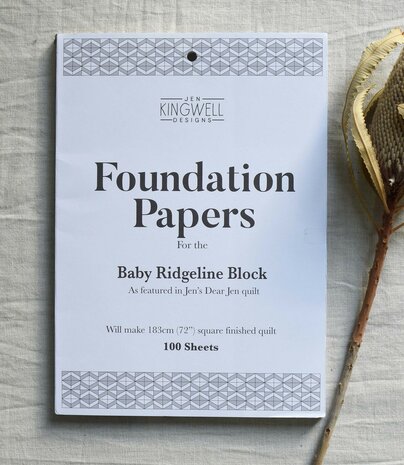 Jen Kingwell - Foundation Piecing Papers 'Baby Ridgeline Block' 