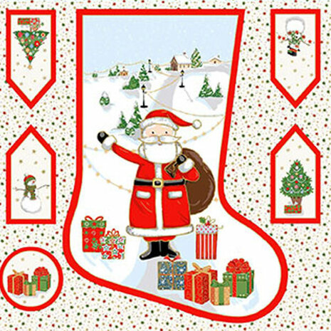 Kerstpanel | Jolly St Nick Stocking (Kerstsok) [129]