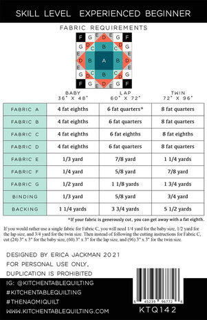 Erica Jackman | Patroon - The Naomi Quilt [KTQ142]