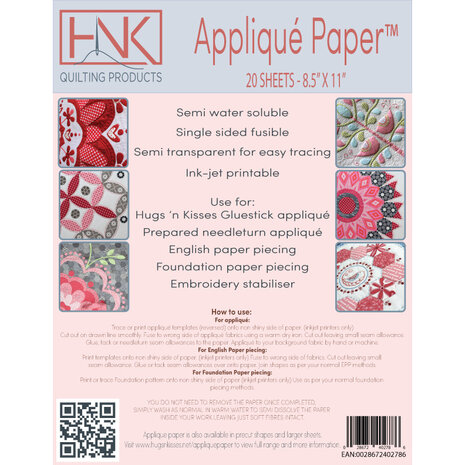 Hugs 'n Kisses | HNK Appliq&eacute; Paper - 20 vellen