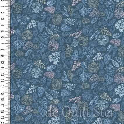 Makower | Driftwood - Shells Blue [176B]