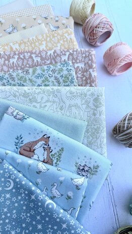 Makower | Little Ones - Pin Stripe Teal [2088G3]