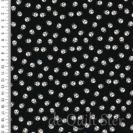 COUPON Holiday Essentials | Halloween Skulls zwart/wit [20733-12] 45x110cm
