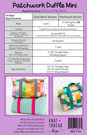 Knot + Thread Designs | Patroon - Patchwork Duffle Mini [KAT114]